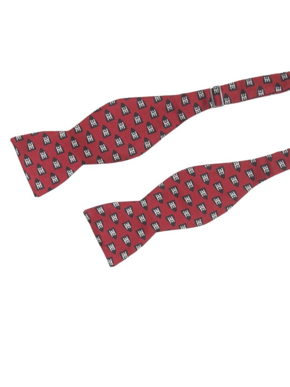 BEAU TIES of Vermont Red Preppy 6 over 4 in a Crest Logo Men's Silk Bow Tie